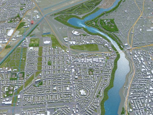 Niagara Falls city Ontario Canada 50km 3D Model