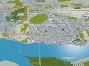 Niagara Falls city Ontario Canada 50km 3D Model