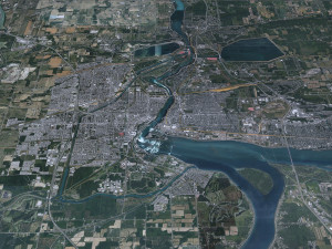 Niagara Falls city Ontario Canada 50km 3D Model
