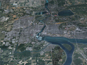 Niagara Falls city Ontario Canada 50km 3D Model