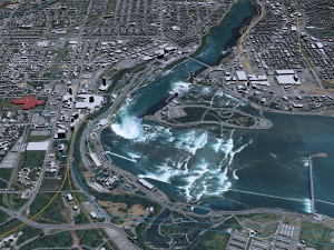 Niagara Falls city Ontario Canada 50km 3D Model