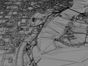 Niagara Falls city Ontario Canada 50km 3D Model