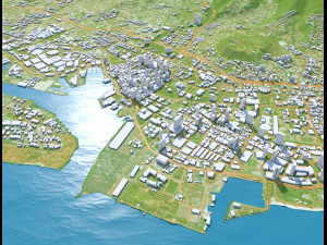 Oahu Island Terrain 90km Modelo 3D