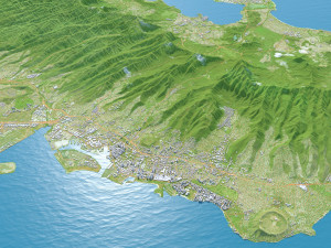 Oahu Island Terrain 90km Modelo 3D