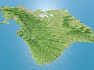 Oahu Island Terrain 90km Modelo 3D
