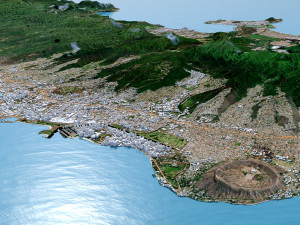 Oahu Island Terrain 90km Modelo 3D