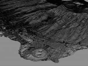 Oahu Island Terrain 90km 3D Model