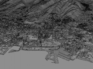Oahu Island Terrain 90km Modelo 3D