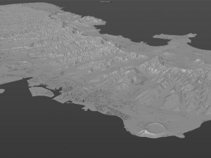 Oahu Island Terrain 90km Modelo 3D