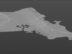 Oahu Island Terrain 90km Modelo 3D