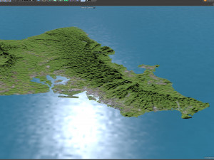 Oahu Island Terrain 90km Modelo 3D