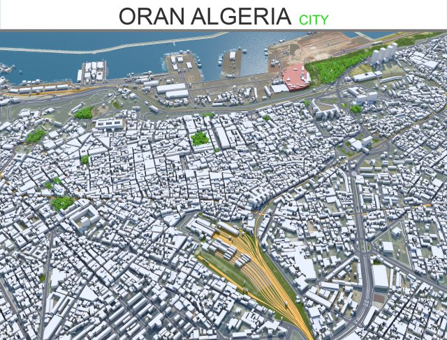 Oran city Algeria 3D Model .c4d .max .obj .3ds .fbx .stl .blend