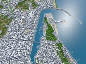 Pohang city South Korea 60km 3D Model