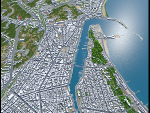 Pohang city South Korea 60km 3D Model