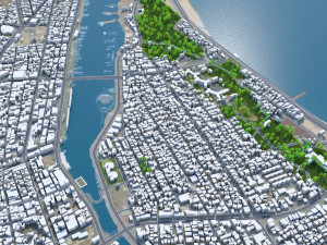 Pohang city South Korea 60km 3D Model