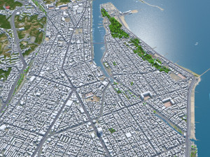 Pohang city South Korea 60km 3D Model