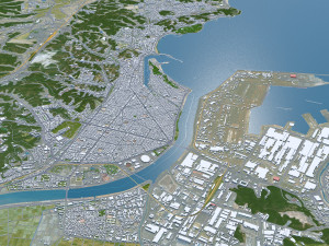 Pohang city South Korea 60km 3D Model