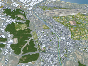 Pohang city South Korea 60km 3D Model