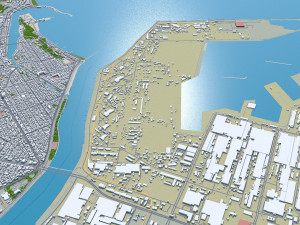 Pohang city South Korea 60km 3D Model