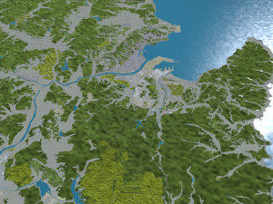 Pohang city South Korea 60km 3D Model