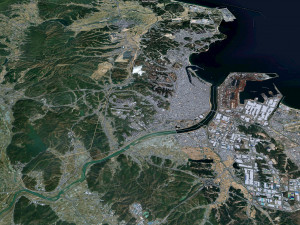Pohang city South Korea 60km 3D Model