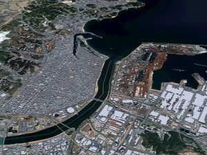 Pohang city South Korea 60km 3D Model