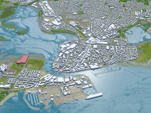Poole Bournemouth city United Kingdom 50km 3D Модель