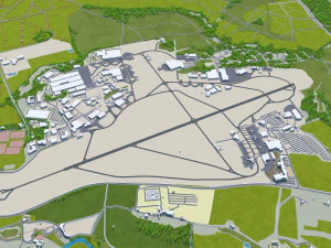 Poole Bournemouth city United Kingdom 50km 3D Model