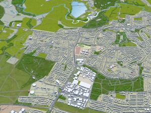 Poole Bournemouth city United Kingdom 50km 3D Модель