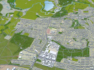 Poole Bournemouth city United Kingdom 50km 3D Model