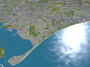 Poole Bournemouth city United Kingdom 50km 3D Модель