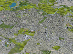 Poole Bournemouth city United Kingdom 50km 3D Модель