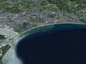 Poole Bournemouth city United Kingdom 50km 3D Модель