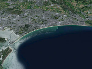 Poole Bournemouth city United Kingdom 50km 3D Model