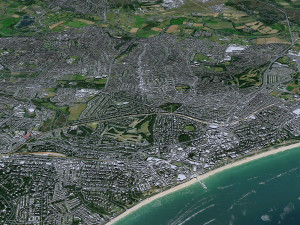 Poole Bournemouth city United Kingdom 50km 3D Модель