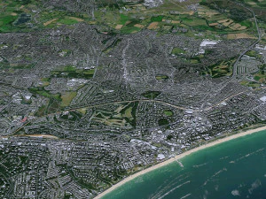 Poole Bournemouth city United Kingdom 50km 3D Model