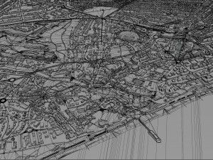 Poole Bournemouth city United Kingdom 50km 3D Модель