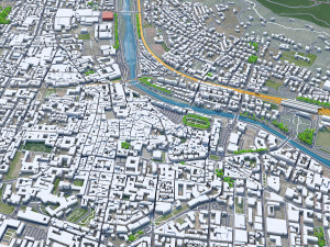 Prato city Italy 30km 3D Model