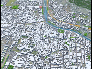 Prato city Italy 30km 3D Model