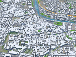 Prato city Italy 30km 3D Model