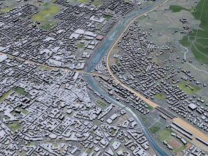 Prato city Italy 30km 3D Model