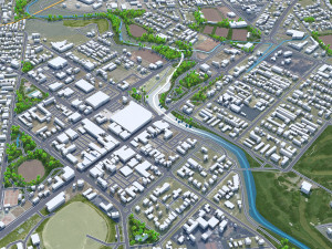 Queanbeyan city Australia 30km 3D Model