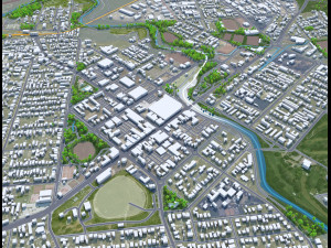 Queanbeyan city Australia 30km 3D Model