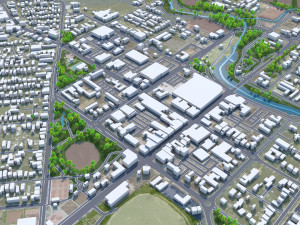 Queanbeyan city Australia 30km 3D Model