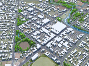 Queanbeyan city Australia 30km 3D Model