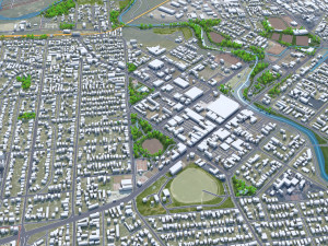 Queanbeyan city Australia 30km 3D Model