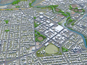 Queanbeyan city Australia 30km 3D Model