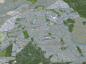 Queanbeyan city Australia 30km 3D Model