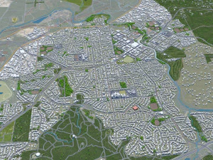 Queanbeyan city Australia 30km 3D Model