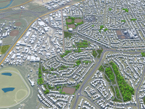 Queanbeyan city Australia 30km 3D Model